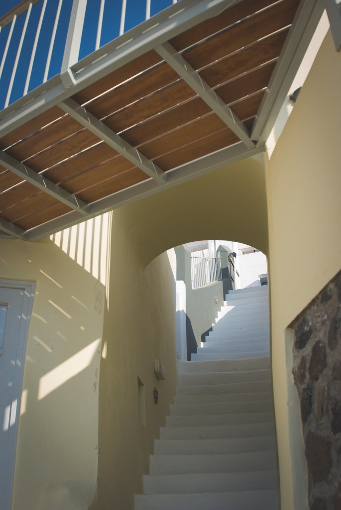 Santorini steps and roads