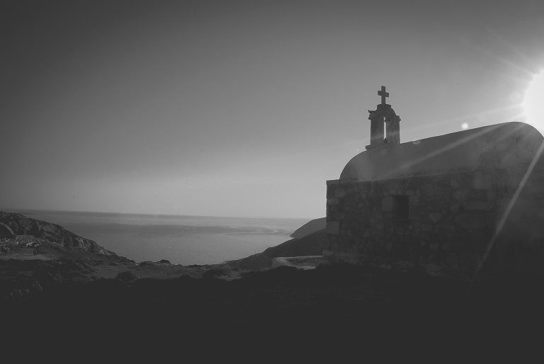 Greece Anafi, island seen from Santorini everyday