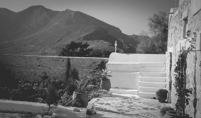 Greece Anafi, island seen from Santorini everyday