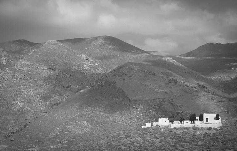 Greece Anafi, island seen from Santorini everyday