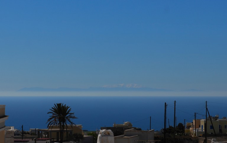 You can see Crete from Santorini