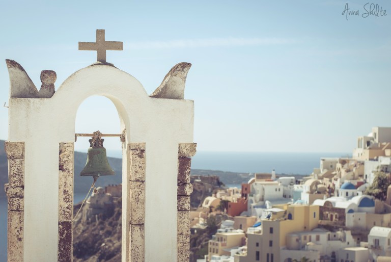Santorini Oia village in winter time