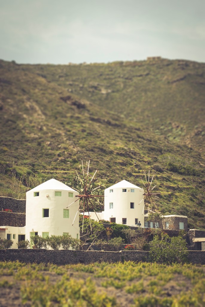 Santorini windmill on the road to Oia village-
