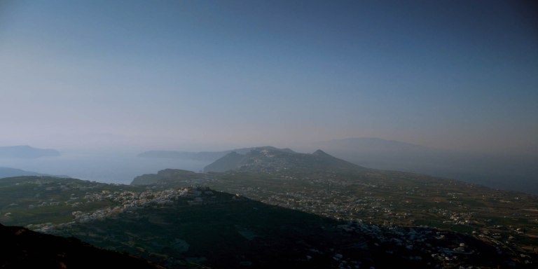 View from Profitis Ilias Mountain Santorini