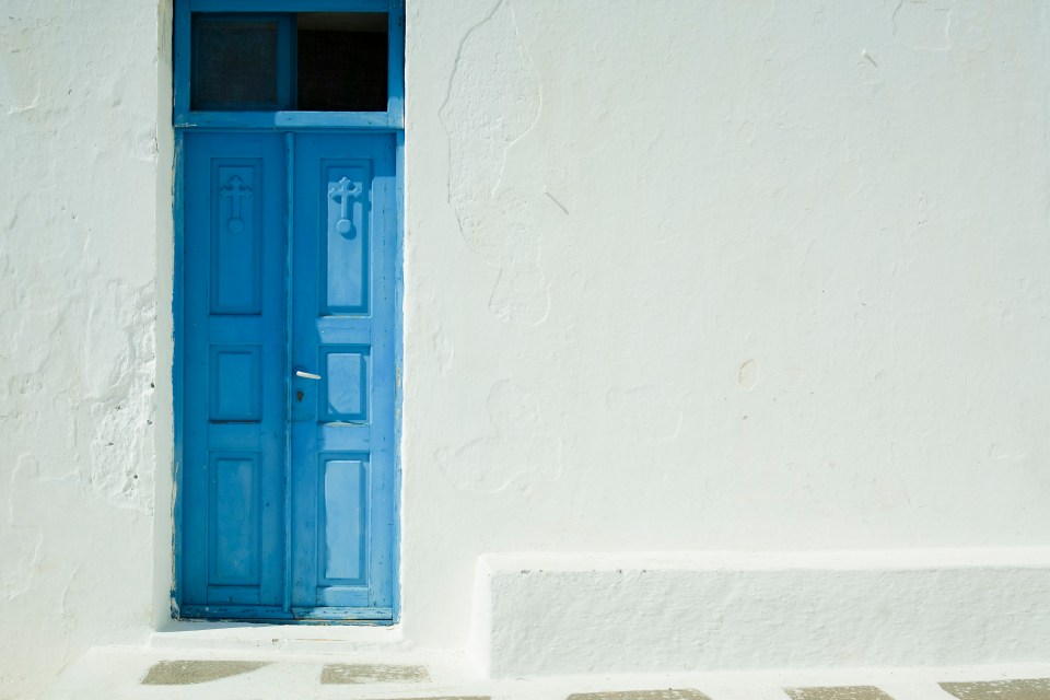 Santorini blue doord