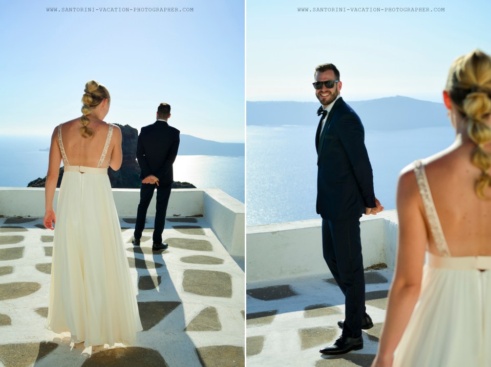 Amazing first look in Santorini