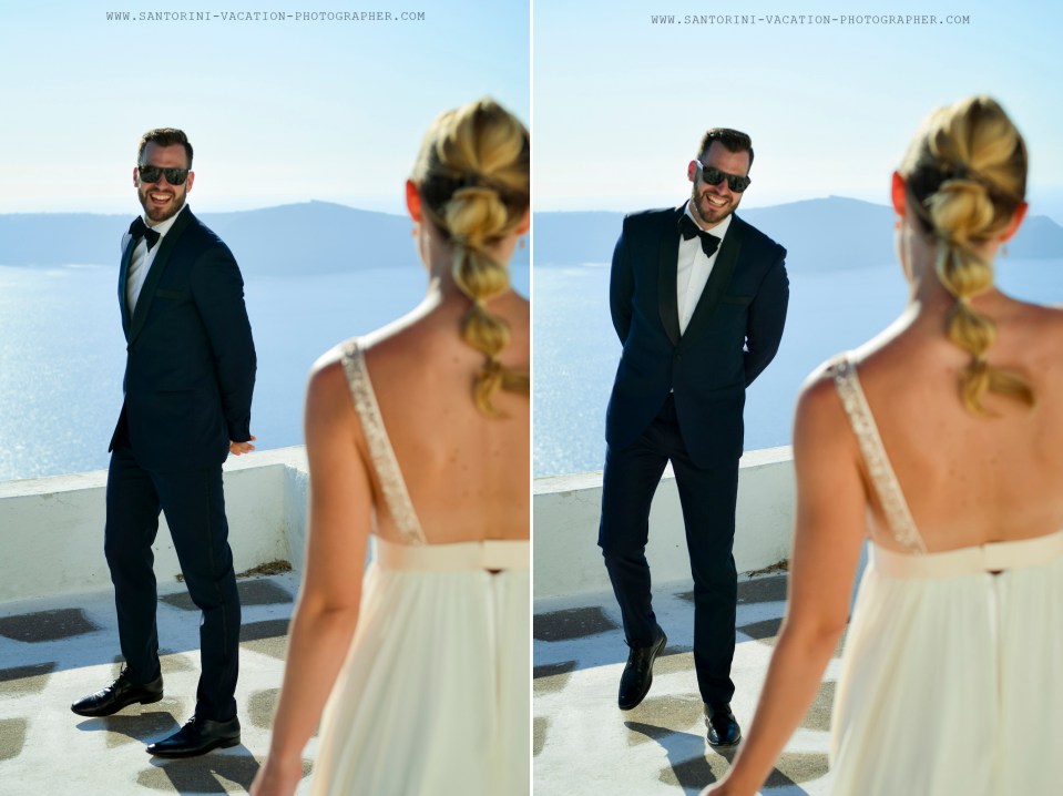 Amazing first look in Santorini