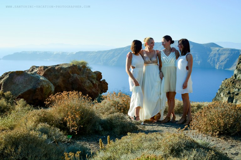 Bridesmaids at Imerovigli