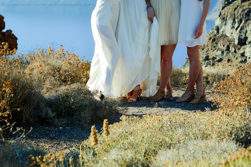 Bridesmaids at Imerovigli