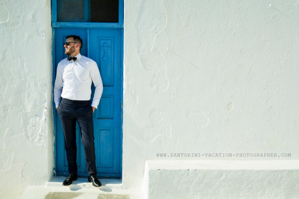 Groom in Santorini