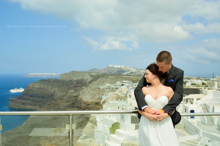 Just married in Santorini