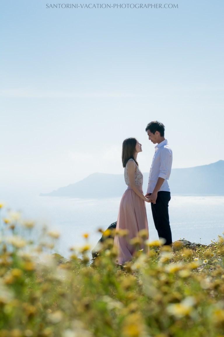 Santorini photo shoot in spring