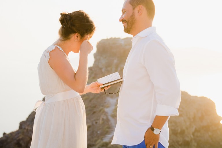 Santorini VOW RENEWAL CEREMONY couples portrait session