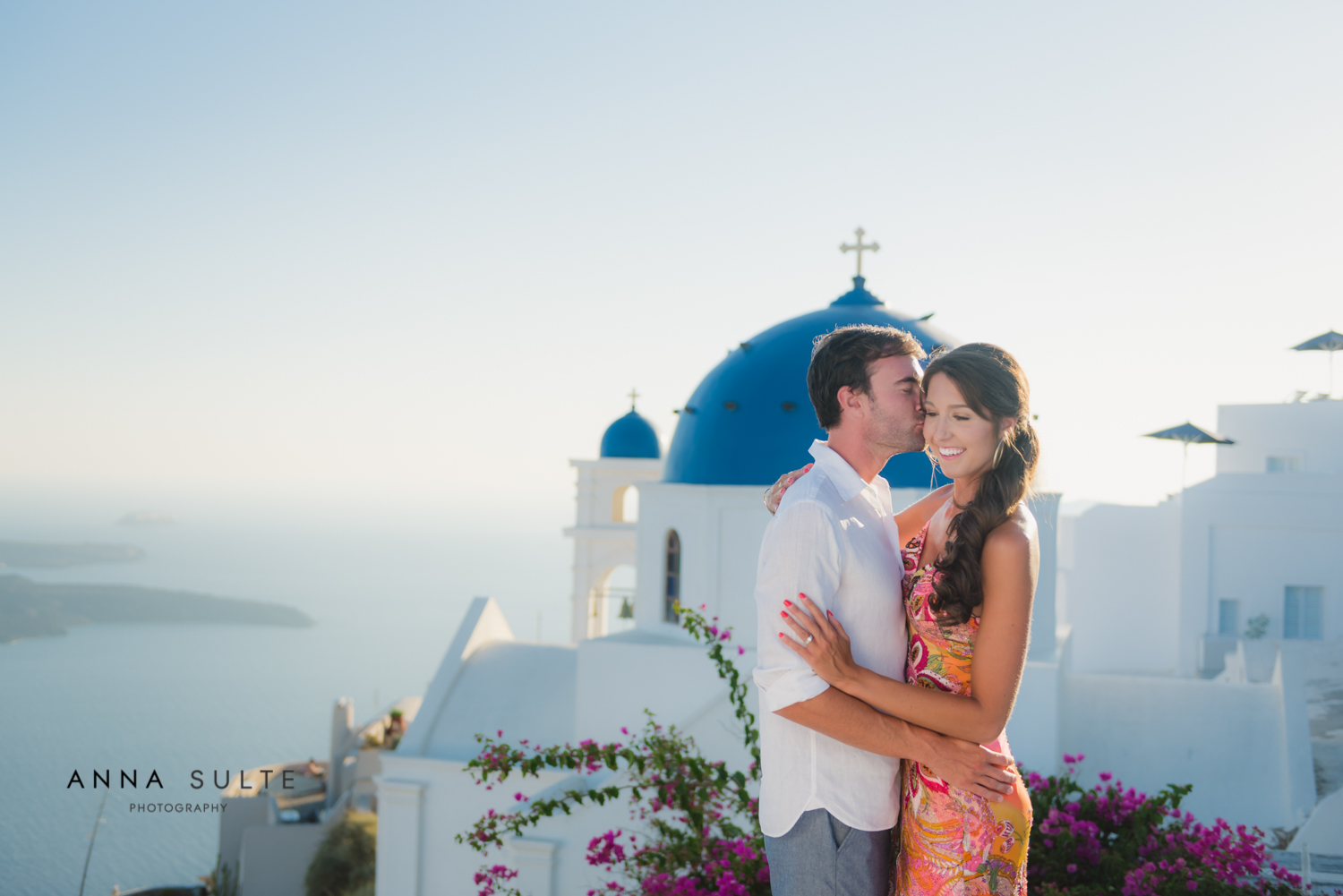 Couple at the blue rooftop church