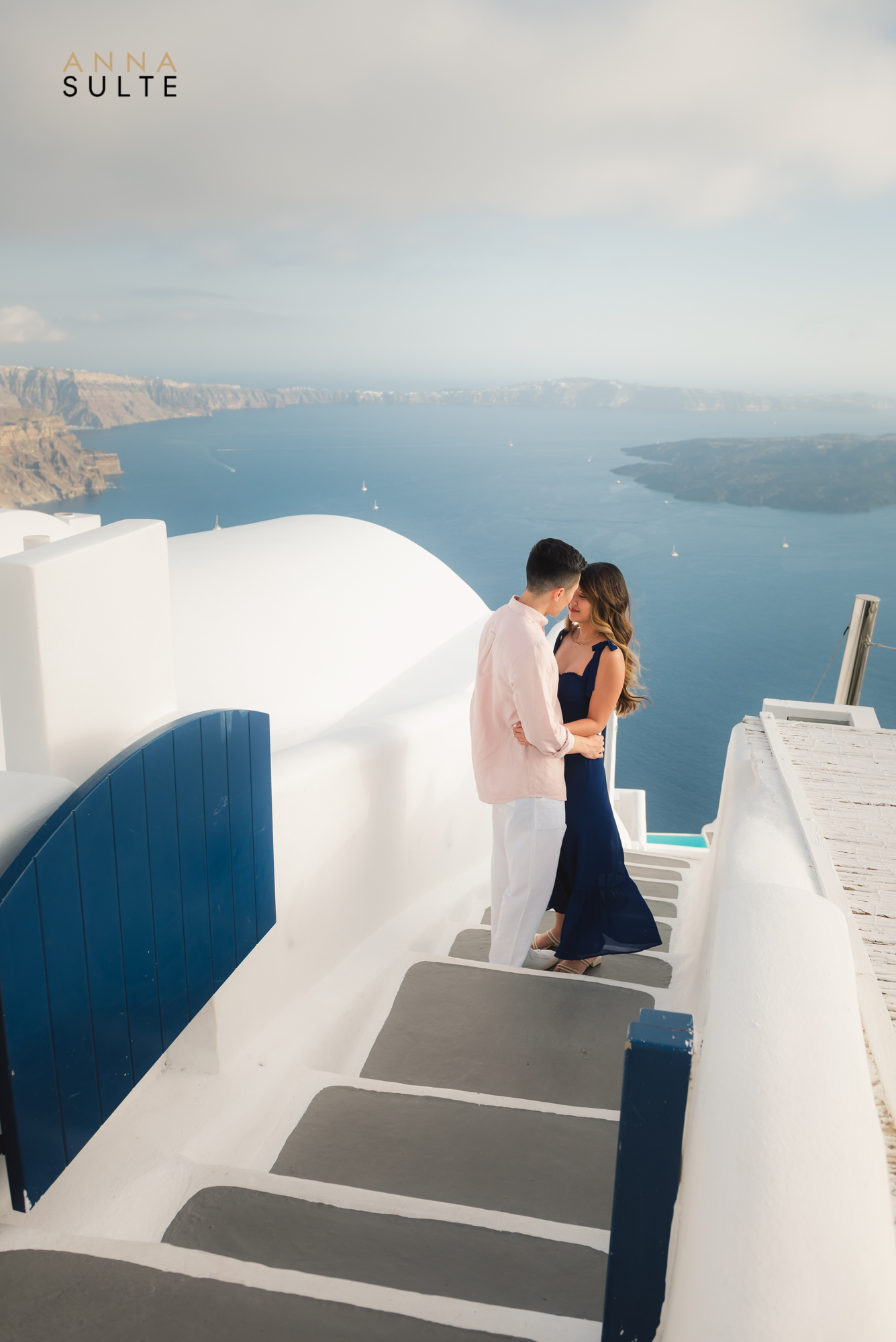 A couple from California heading to Greece, Santorini for their honeymoon.