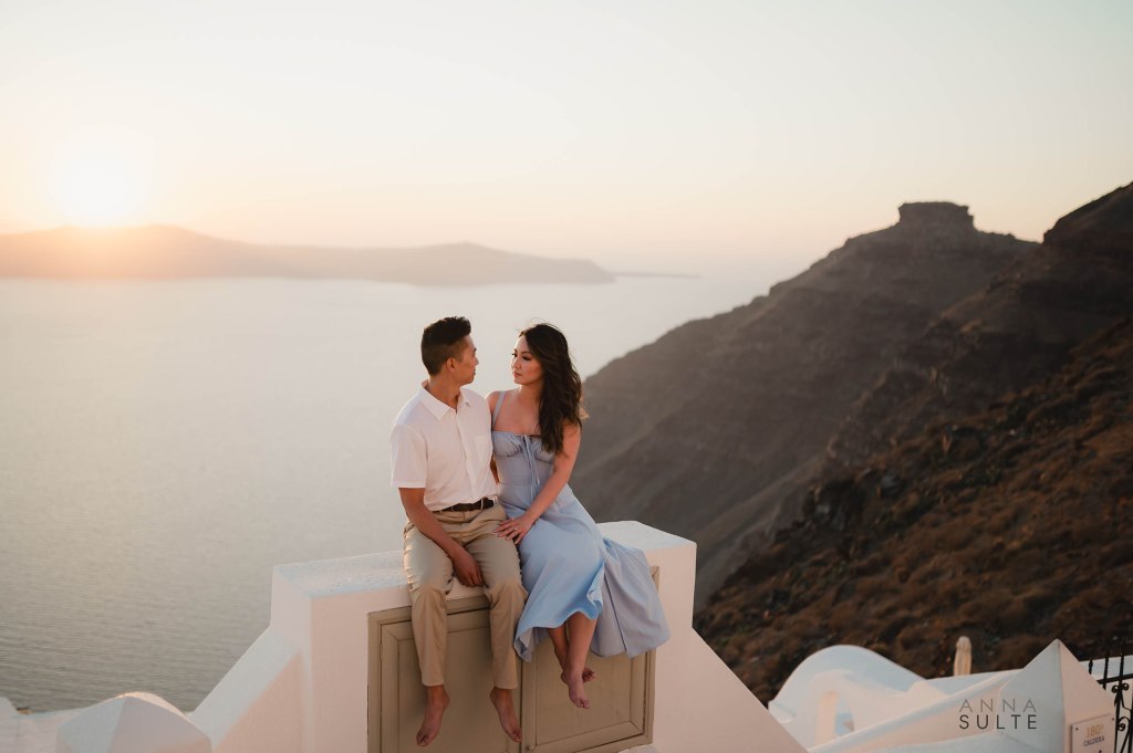 Santorini golden hour photo shoot. 