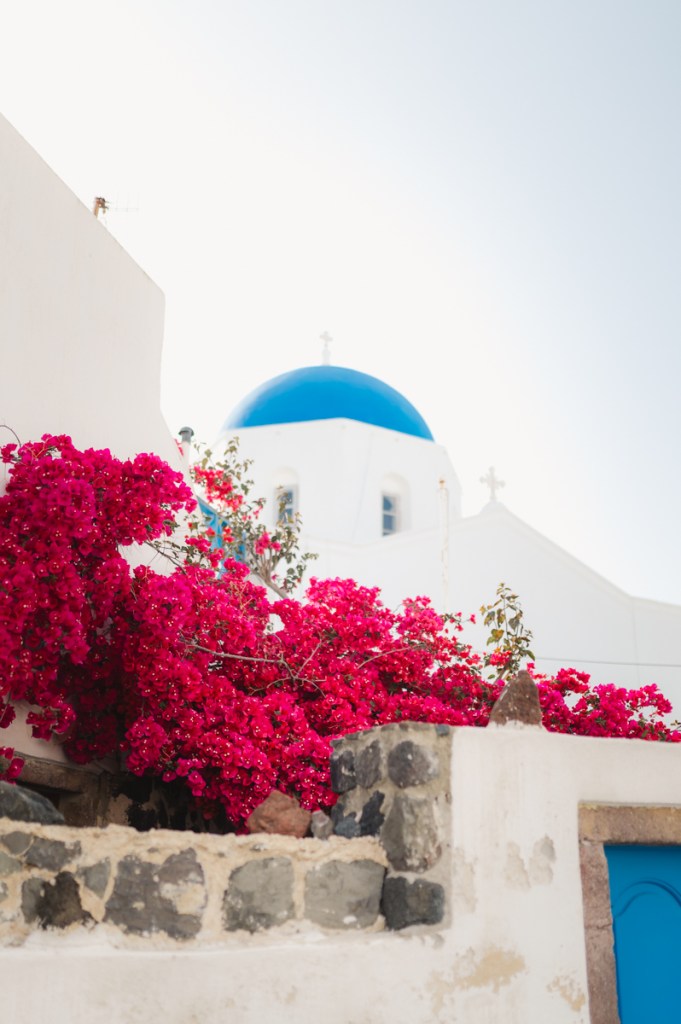 Blue dome in Santorini